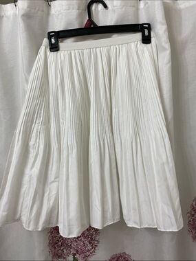White Pleated Circle Skirt - Elegant Women’s Skater Style